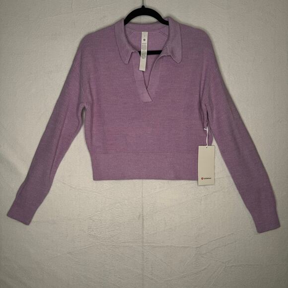 Lululemon Merino Wool Sweater Heather Lilac Ether Purple Size Small S New NWT - Picture 1 of 10